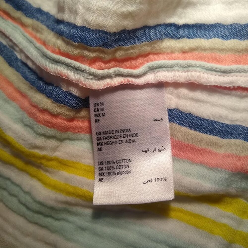 NWOT Style & Co M 100% cotton top multi-color stripes - Picture 3 of 8